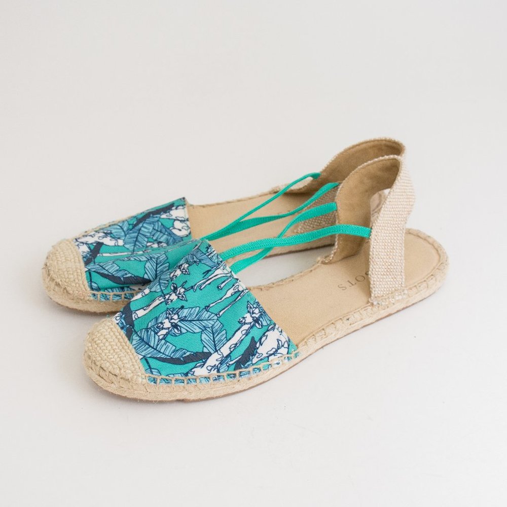 Talbots Ivy Canvas Espadrille Flats-Jungle Botanical